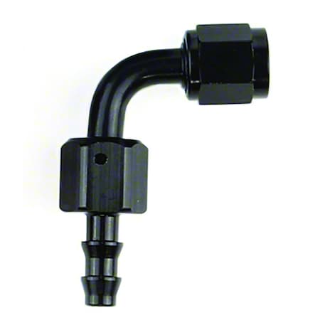 Speedfx HOSE ENDS Full Swivel; Push On; -10AN; 90 Degree; Anodized; Black; Aluminum; Single 521090BK